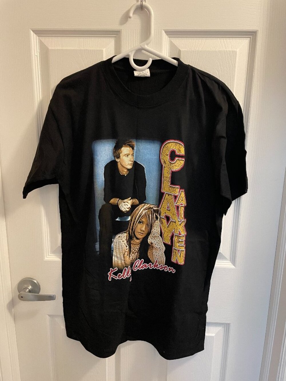 Kelly Clarkson & Clay Aiken Concert T Shirt Size Large Black New without Tags
